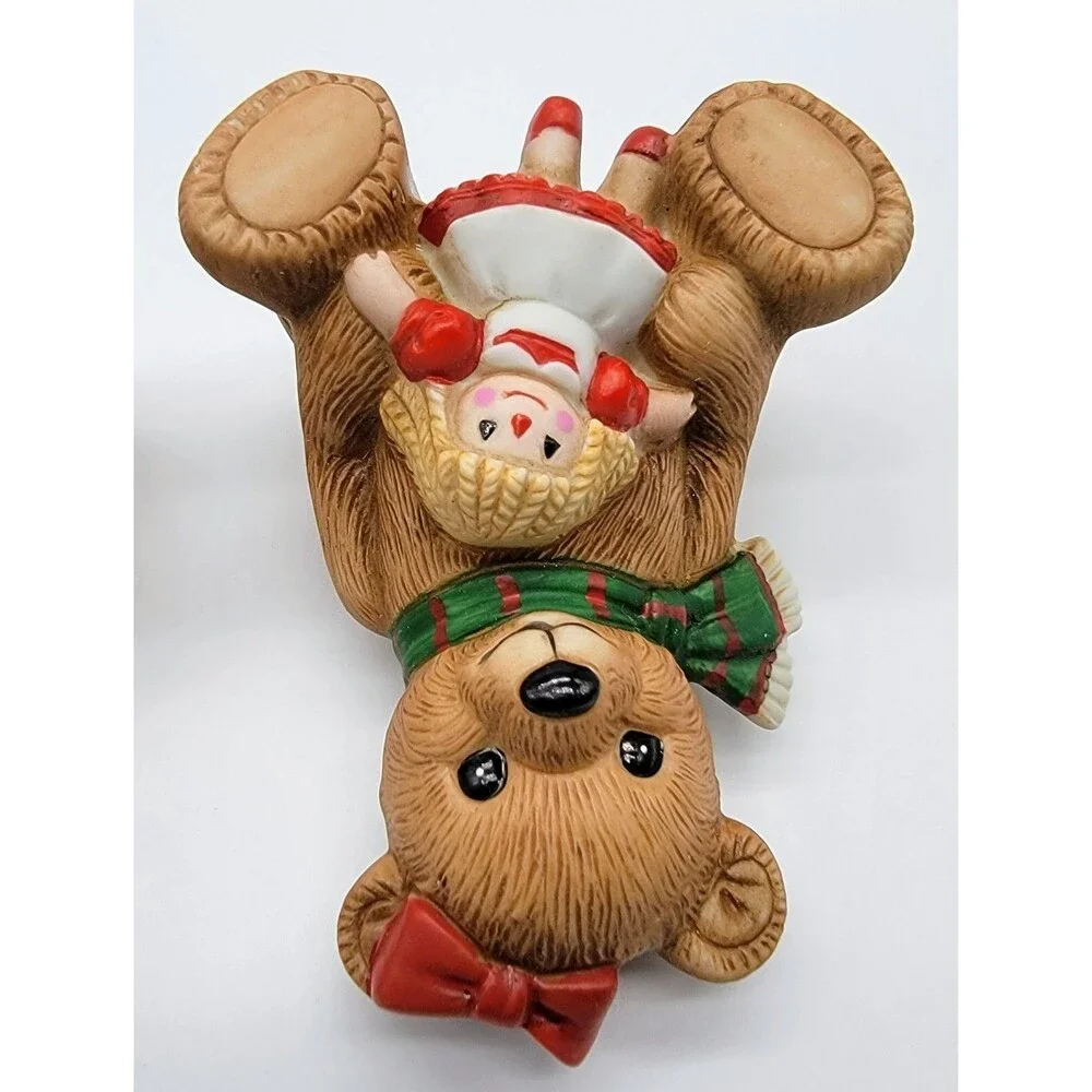 Homco Teddy Bear Figurines Christmas W/ Train and Doll 5560